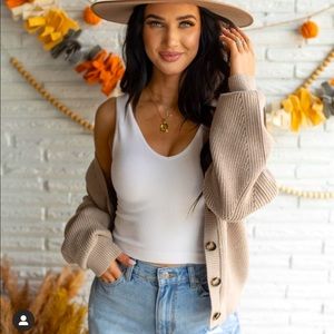 New Day Cardigan in Taupe